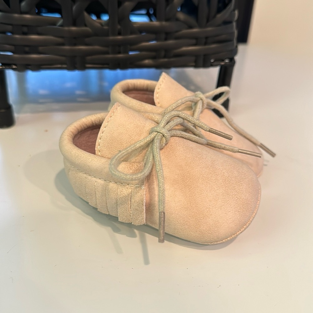 Tan Baby Mocassins - 0-6 months
